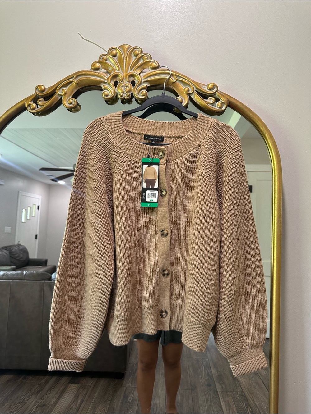 Banana Republic Taupe Button-Front Women's Cardigan